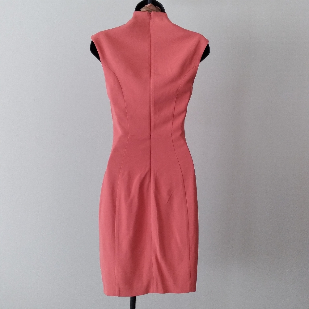 REISS Peachy-Orange Tailored/Fitted Midi Dress, size 0 - Picture 5 of 6